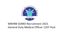 WBHRB GDMO Recruitment 2021, General Duty Medical Officer 1207 Post