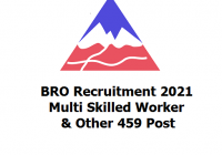 BRO Recruitment 2021 - Multi Skilled Worker & Other 459 Post