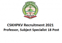 CSKHPKV Recruitment 2021 – Professor, Subject Specialist 18 Post