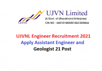 UJVNL Engineer Recruitment 2021 Apply Assistant Engineer, Geologist 21 Post